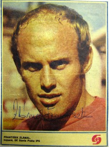 Fotbalová kartička František Zlámal z roku 1975 s podpisem