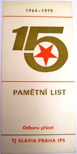 "15" Pamětní list Odboru přátel 1964-1979