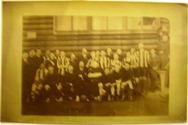 Černobílá fotografie - fotbalový tým